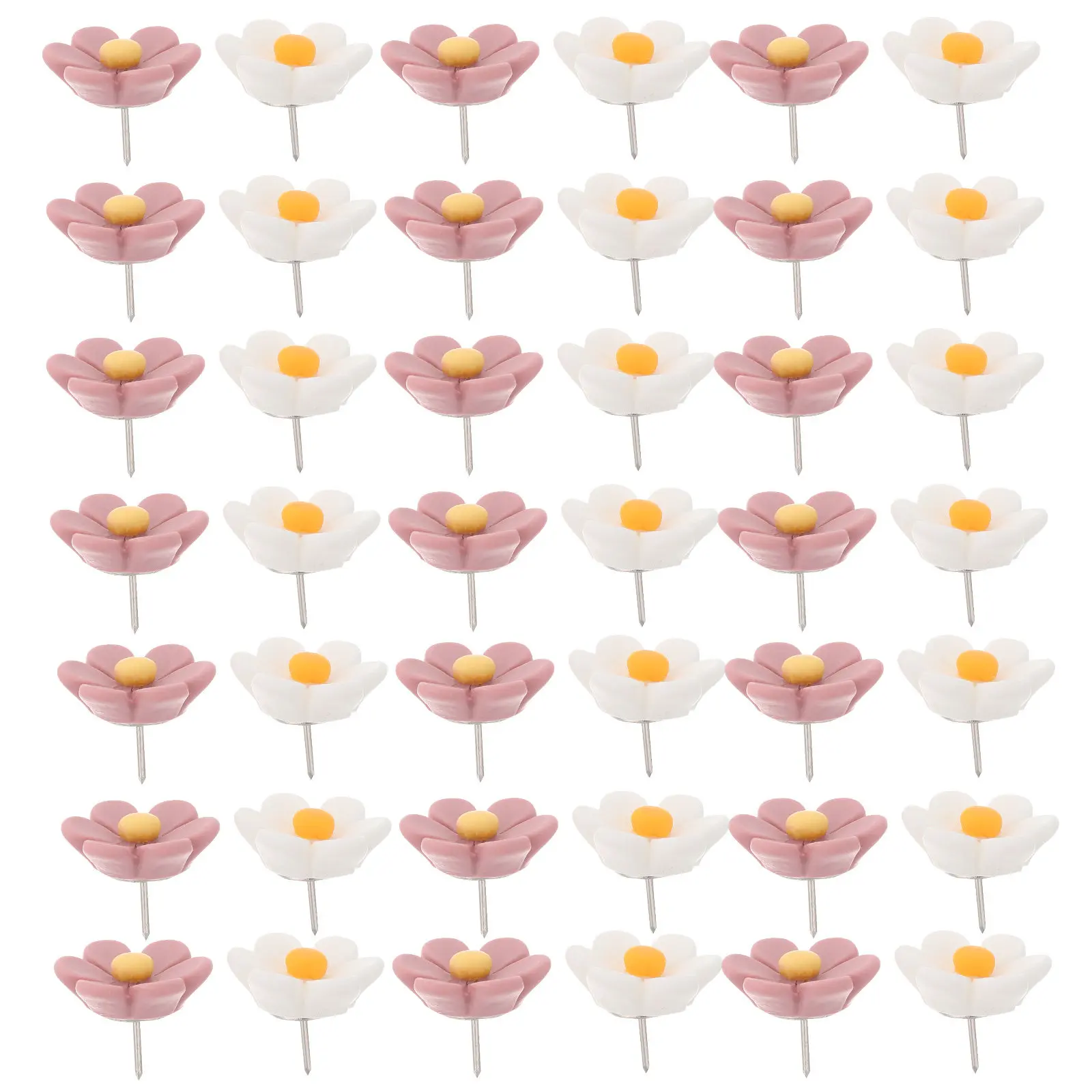 

50 шт. декоративных кнопок-цветов: яркие кнопки-гвоздики из смолы и металла для фотографий, досок объявлений, офиса, дома, весеннего декора