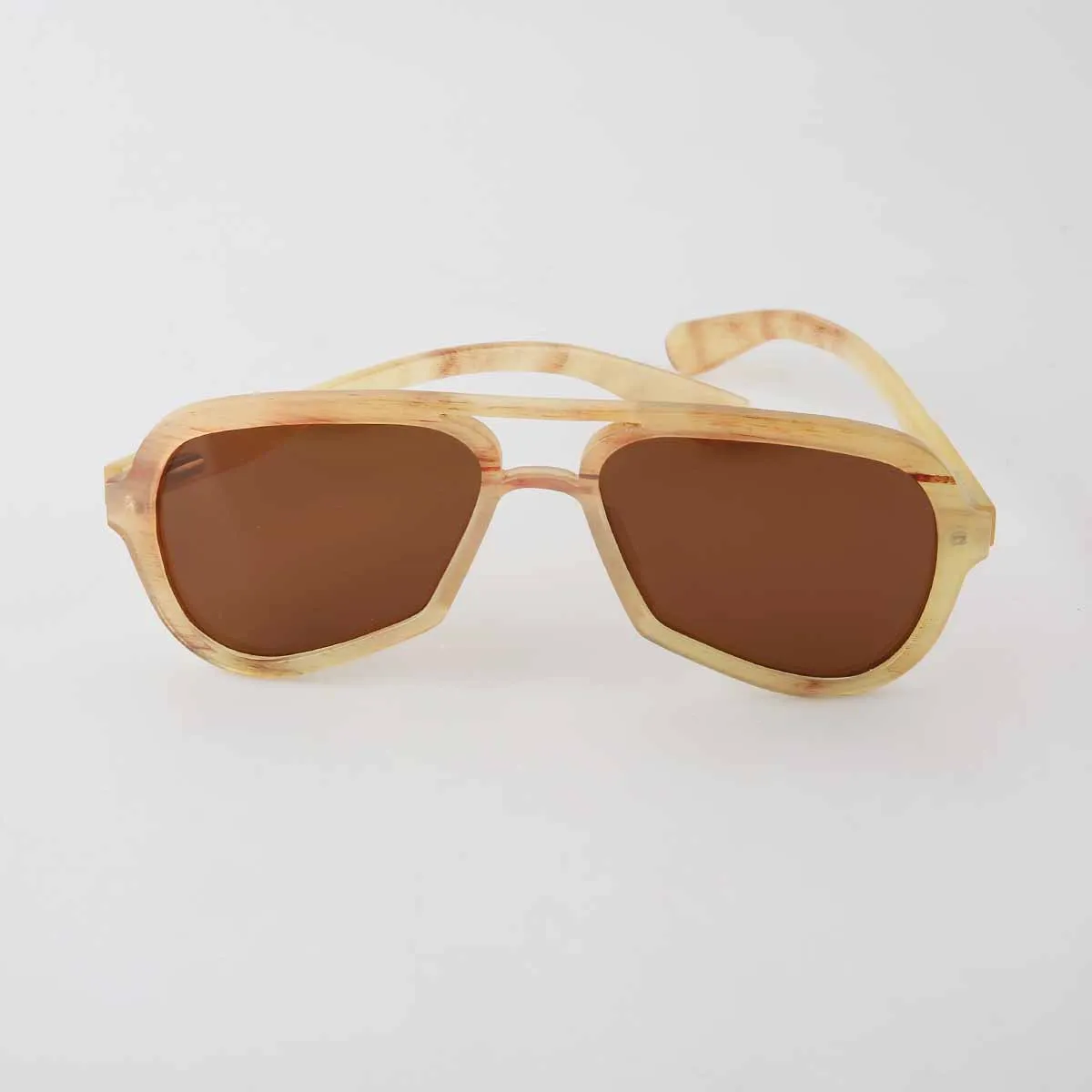 High-end custom handmade toad-shaped sunglasses made of real natural horn material, summer fashion beach glasses