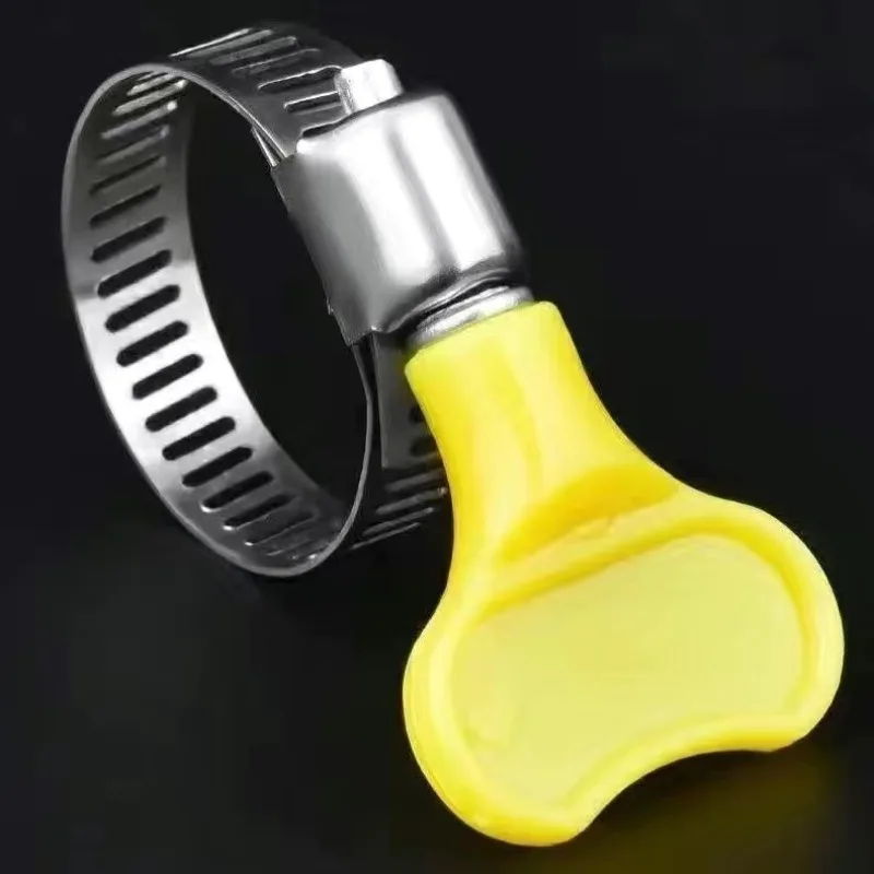 60/10 قطعة قابل للتعديل خرطوم المشابك مشبك أنابيب مقبض بلاستيكي أصفر اليد تدوير خرطوم الوقود كليب انبوب ماء السحابات المشابك 16-25 مللي متر