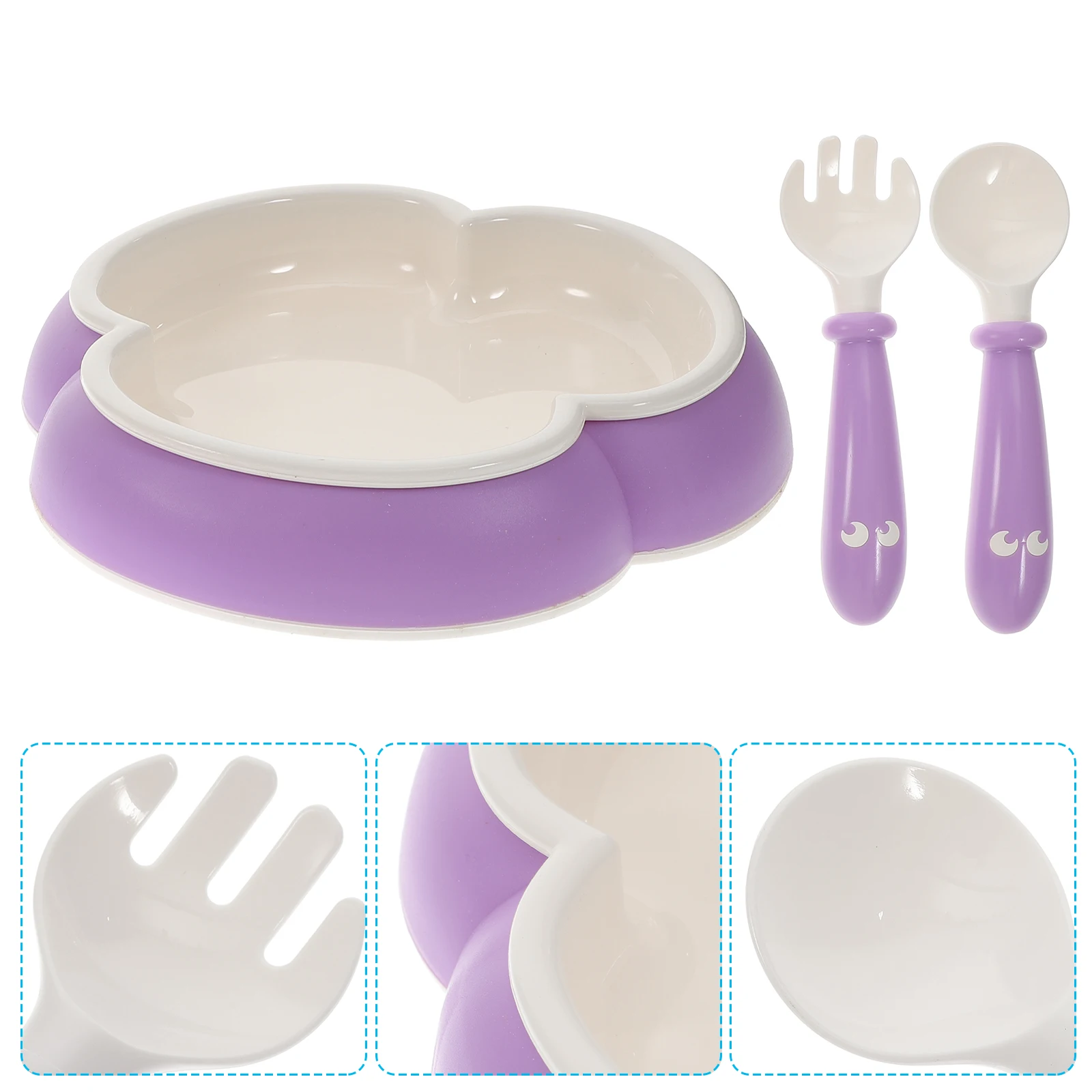 

Baby Suction Cup Bowl Spoon Set Silicone Toddler Tableware Infant Feeding Bowls Spoons Forks Safe Practical Anti Tip Design
