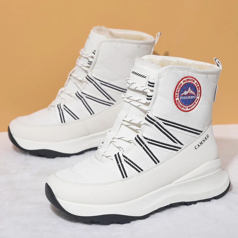 

Couple snow boots winter new warm plush casual cotton boots fashion men women's Cold shoes outdoor non-slip Joker high-top boots