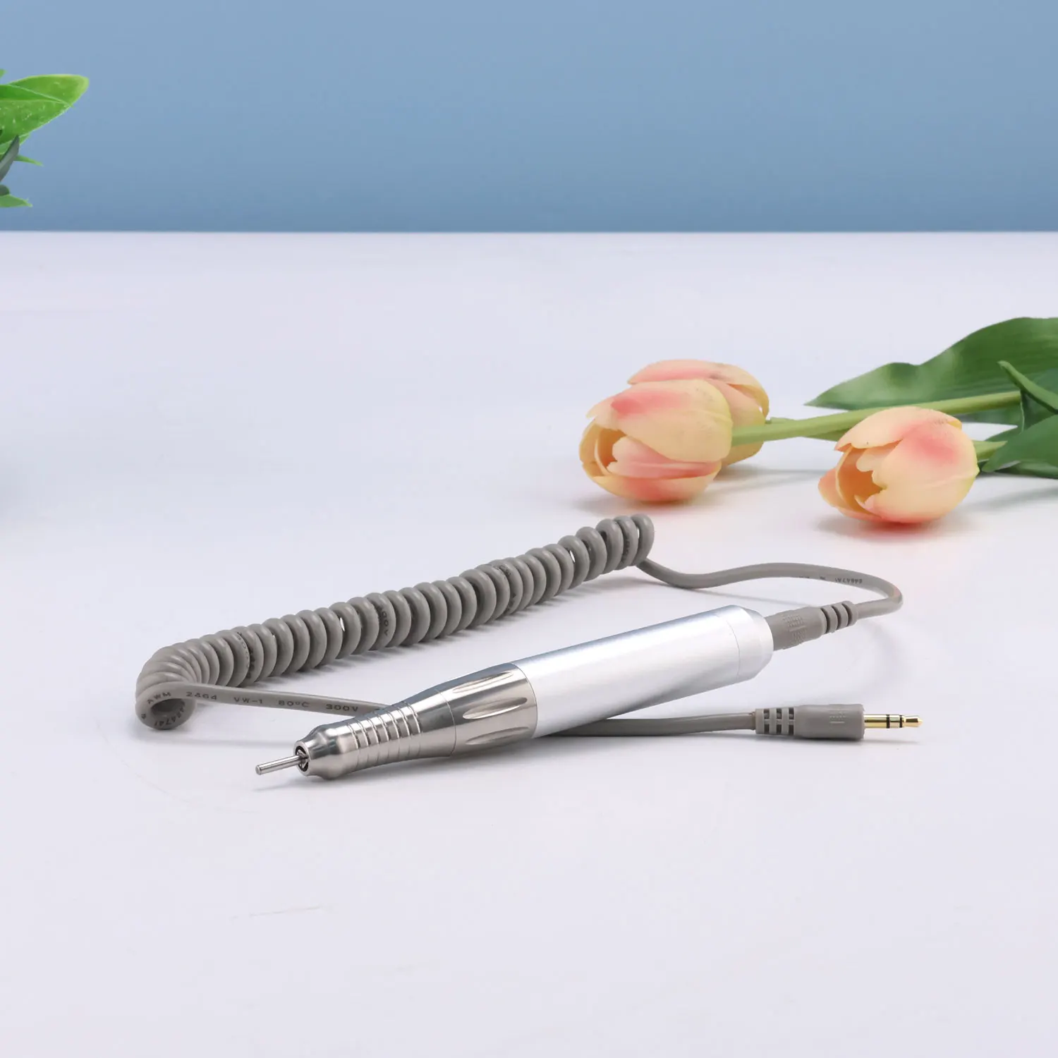 24V Coreless Motor Handle Nail Drill Pen with 2 Types Wires DC Hole Handpiece 3-pin Pen Nail Electric DC Plug for Drilling