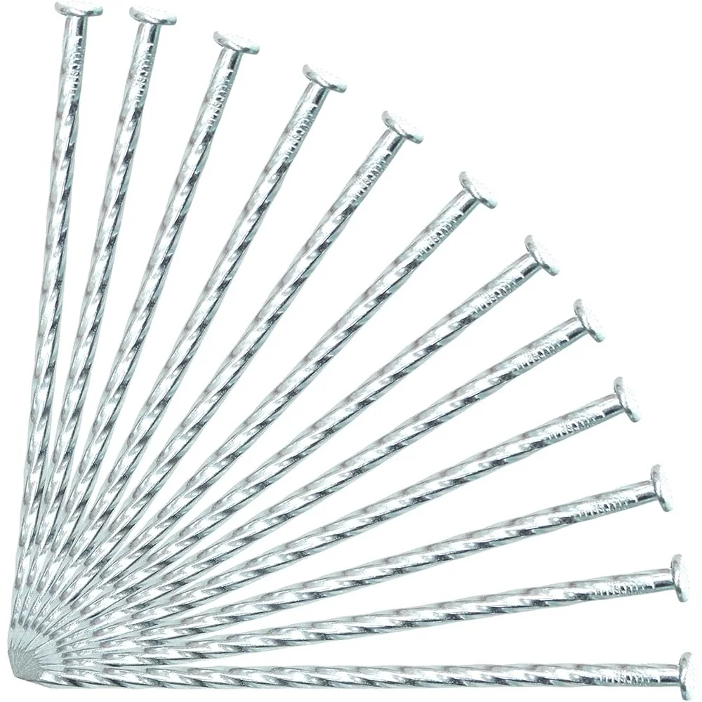 

6 Inch Galvanized Metal Garden Stakes Spiral Edging Anchors Non-Rust Landscape Paver Stakes Durable Steel Outdoor Use
