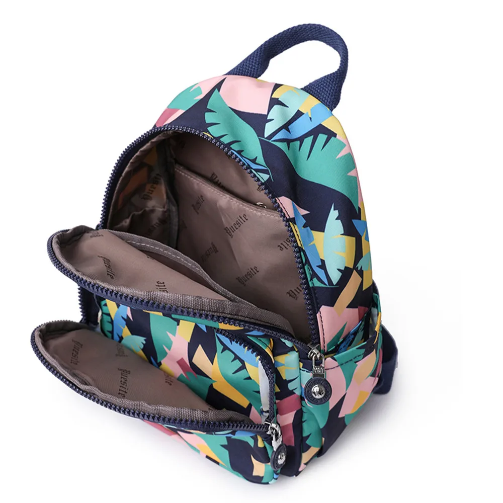 Sac à dos en nylon à imprimé floral pour femmes, sac à livres décontracté, sac à main de voyage imperméable, grande capacité, sacs initiés au shopping, mode féminine