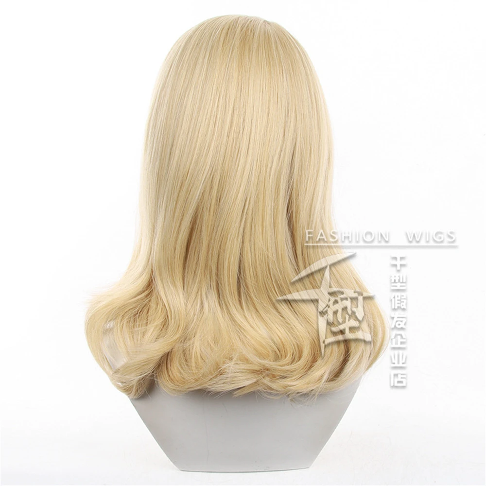 Identity V Barmaid Demi Bourbon Pruik Middellang Linnen Goud Wit Anime Survivor Barmaid Demi Bourbon Zeezout Mocktail Huid W