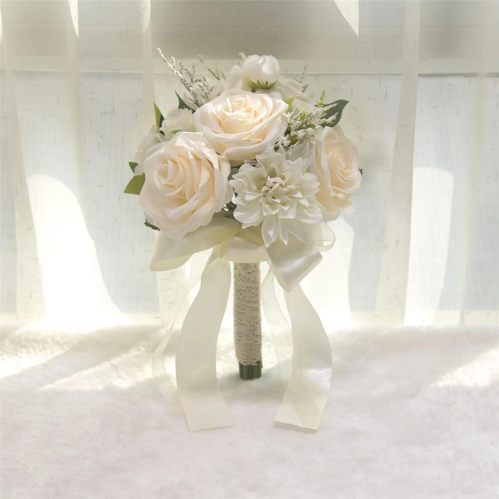 

Bridal Wedding Bouquet Artificial Flowers Decoration Romantic Bride Bouquet Bridesmaid Bouquet for Photography Props Marriage