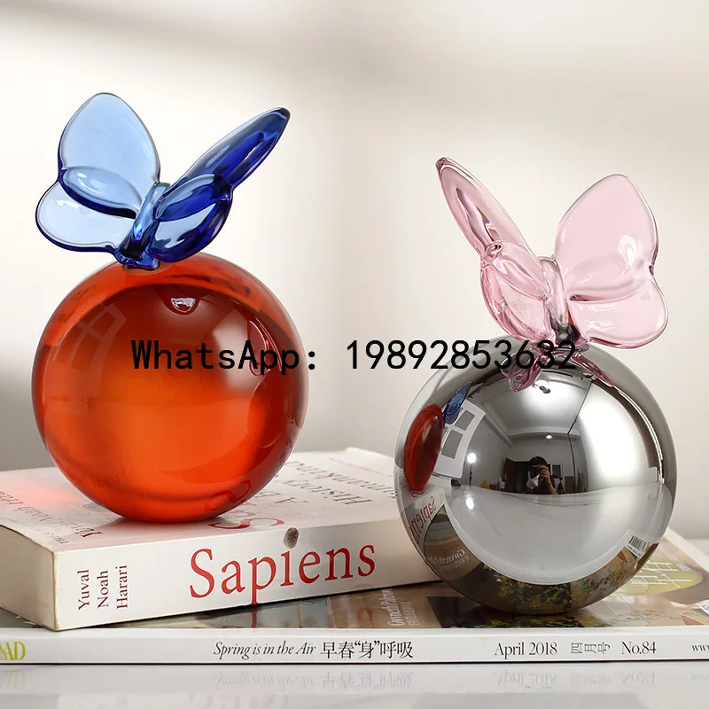 

Glass Ornament Geometric Sphericity Butterfly Crystal Ball Planet Splice Ball Handicraft Decorative Figurines Home Decoration
