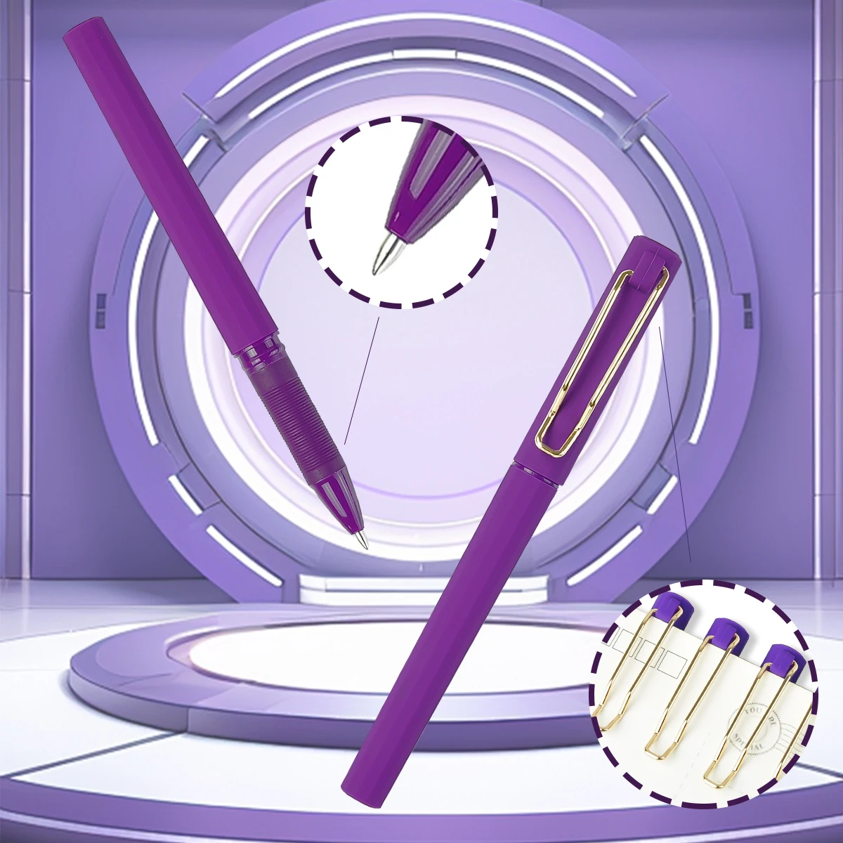 

Набор высококачественных фиолетовых гелевых ручек WQN-3/6/12 шт. с наконечником 0,7 мм для плавного письма, с фиолетовыми чернилами, для школы и офиса