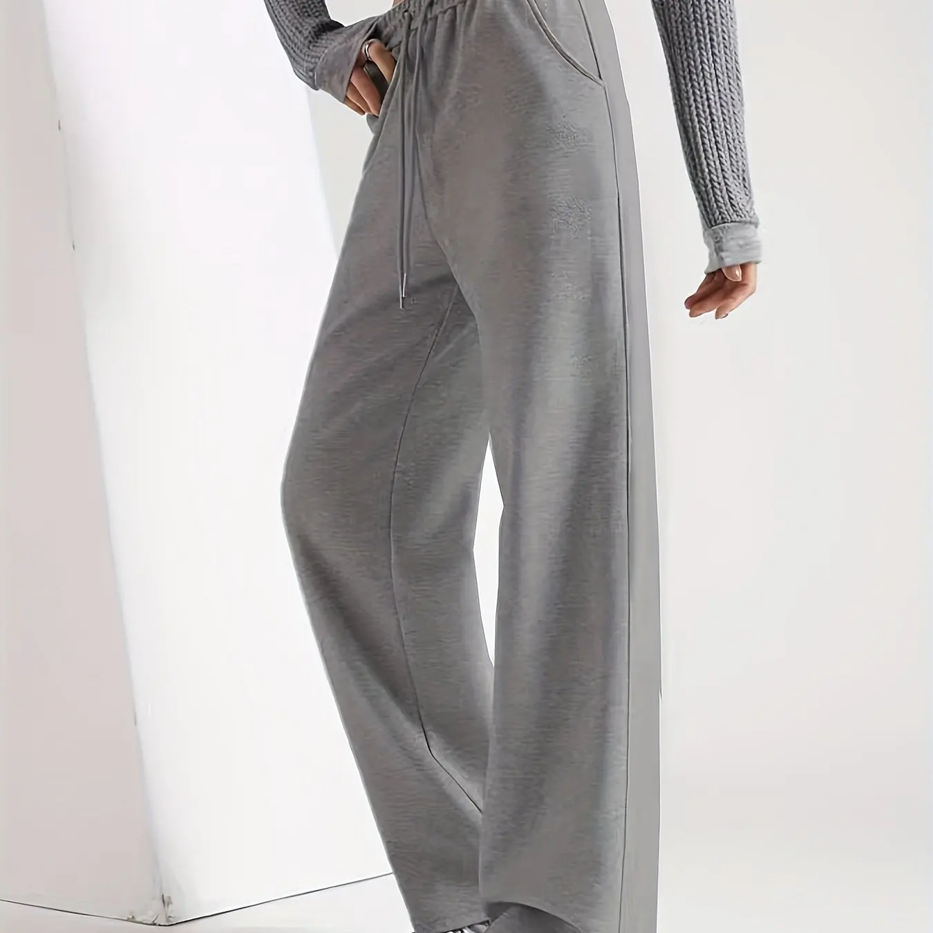 Women'S New Drawstring Jogger Pants Casual Comfortable Fiber Pants with Pockets Mid-Rise All-Season Wear