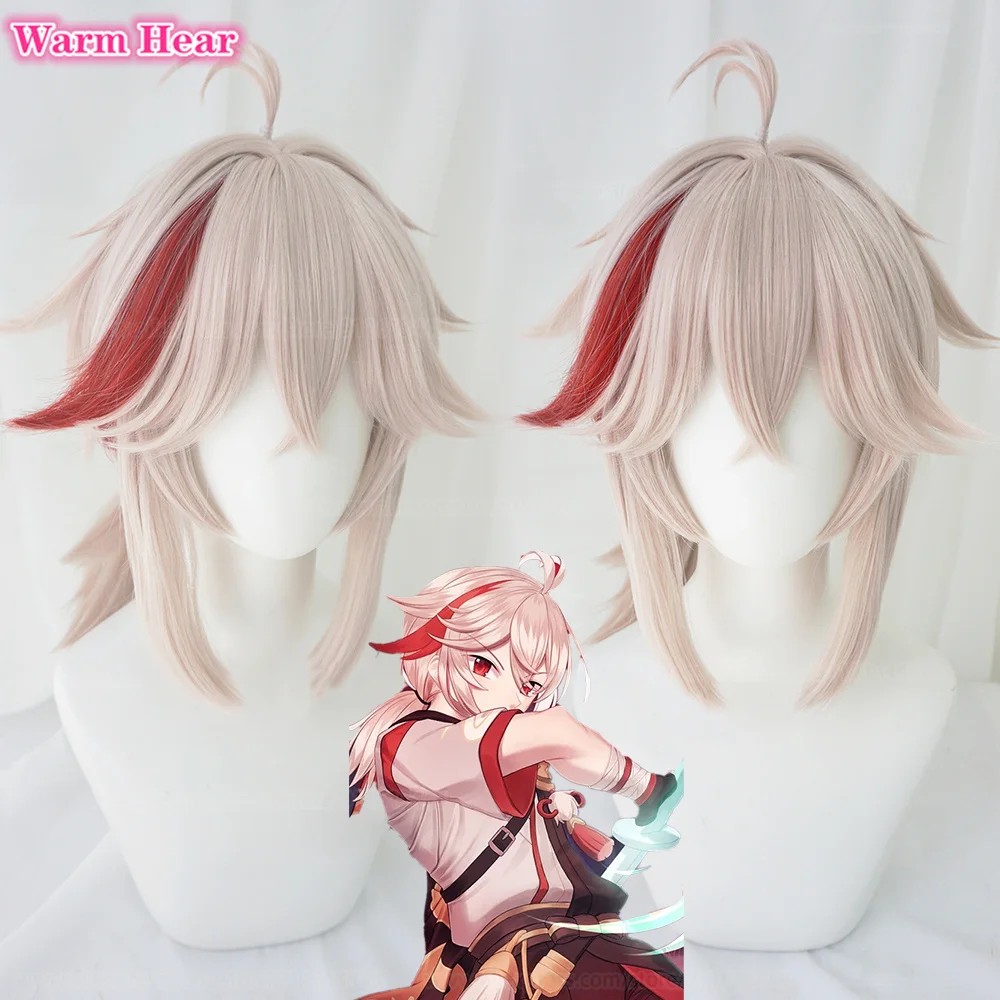 

Kazuha Cosplay Wig Game Cosplay Kaedehara Kazuha Short Red Highlights Heat Resistant Synthetic Hair Anime Wigs