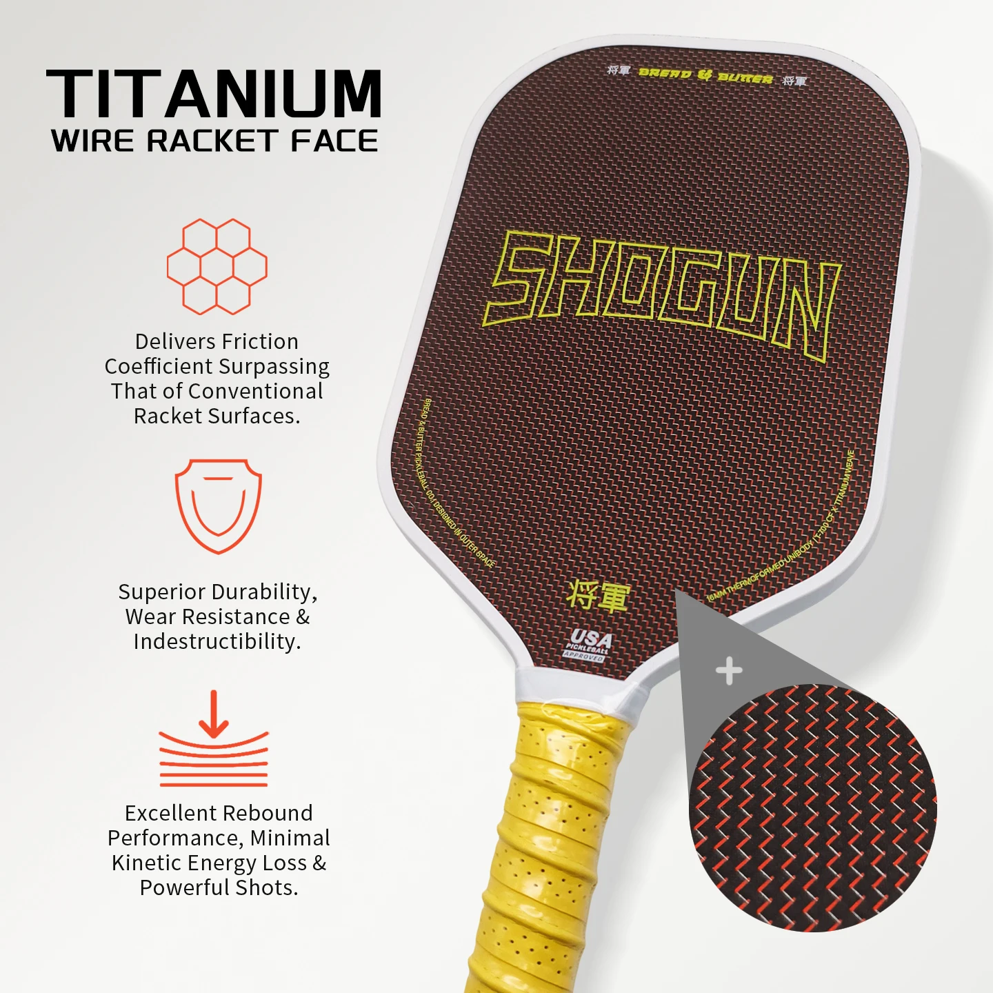 Universal Hot Press Foam Pickleball Paddle Titanium Alloy T700 Carbon Fiber Competition Grade USAPA Approved