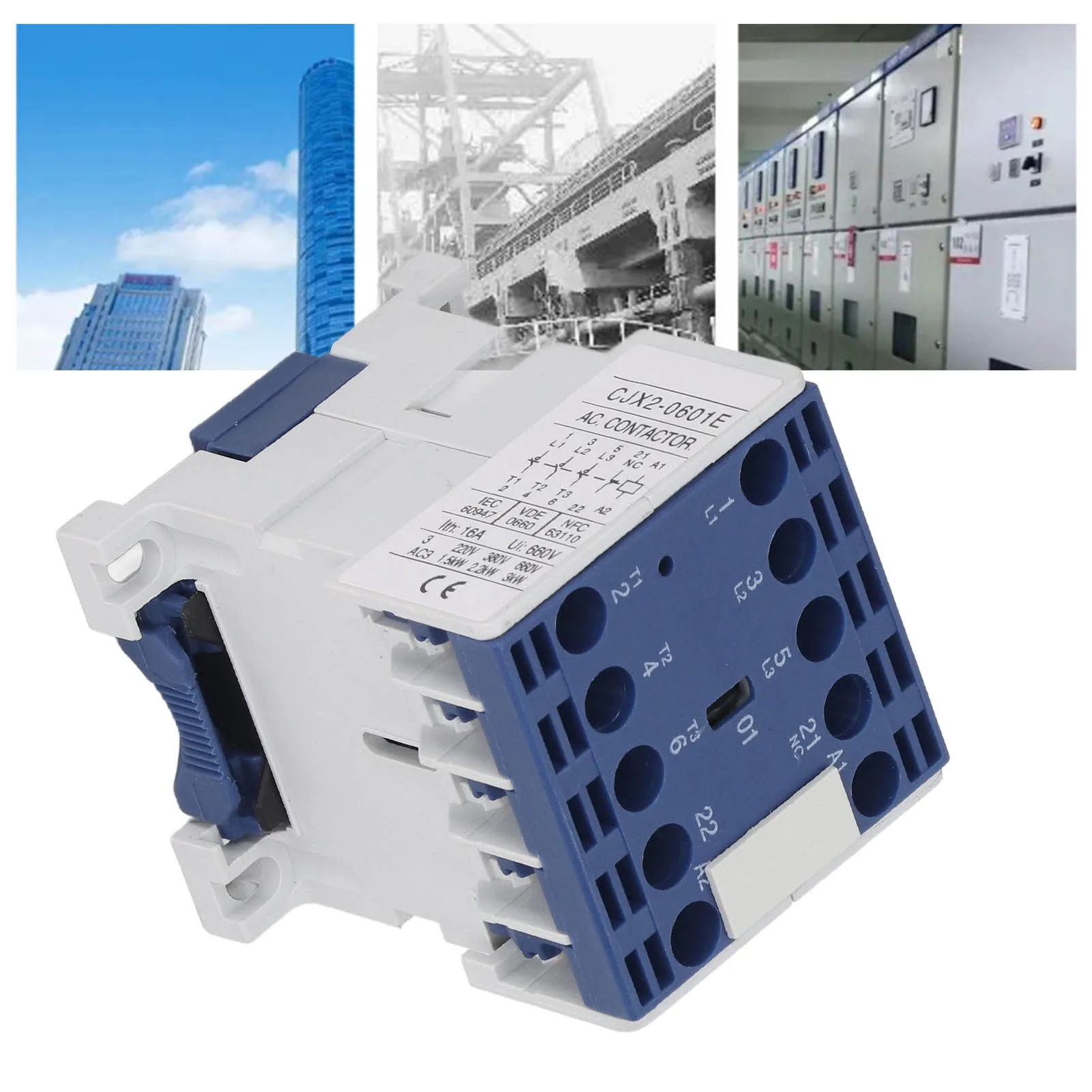 AC Contactor 3 Phase 3 Pole AC Contactor Motor Starter Control AC Contactor 3 Phase 3 Pole Normally Open AC Contactor Relay 220V