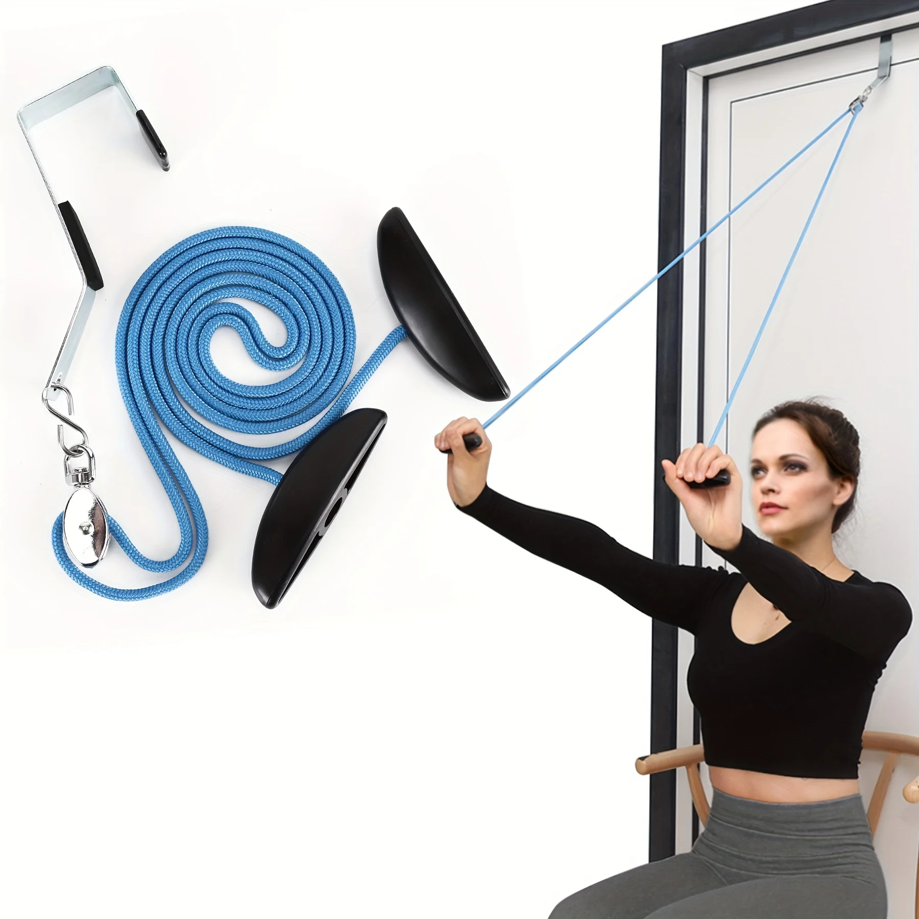 Over The Door Pulley System Neck Shoulder Exercise For Shoulder Recovery Body Relaxation Home Physical Therapy Stretching Workou