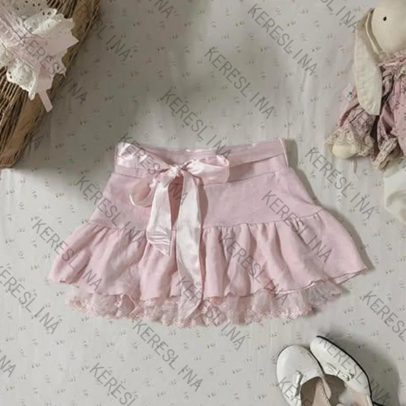 

Kawaii Y2K women's skirt streetwear Harajuku cute versatile casual chic lace fashion new summer 2000s mini Sexy women skirt EMO