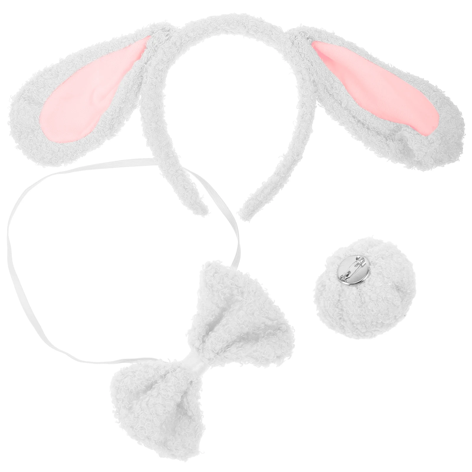 

Dog Ears Headband Pink Gloves Set Cartoon Animal Cosplay Accessory Halloween Party Costume Prop Ears Nose