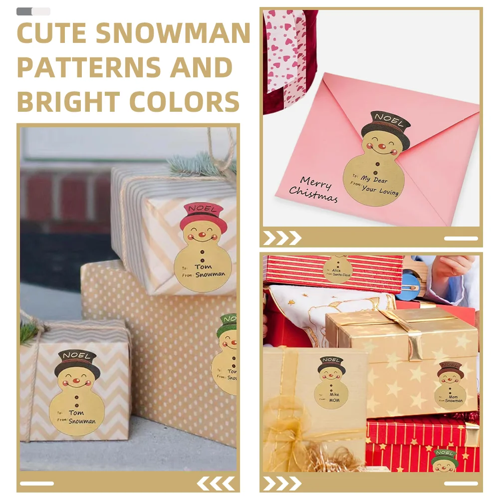Christmas Stickers for Envelope Sealing Cartoon Party Gift Baking Kraft Paper Multi-function Label