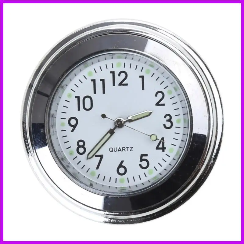 R9CC 22/25mm Universal Waterproof Motorcycle Handlebar Mount Aluminum Alloy Dial-Clock Temp Thermometer Handlebar Clock Watch