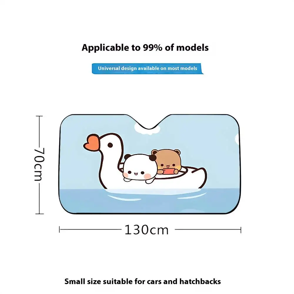Kawaii Yier And Bubus Stylish And Trendy Windshield Sunshade, Car Windshield Cover Car Sunshade Curtain Car Sun Protection Cover