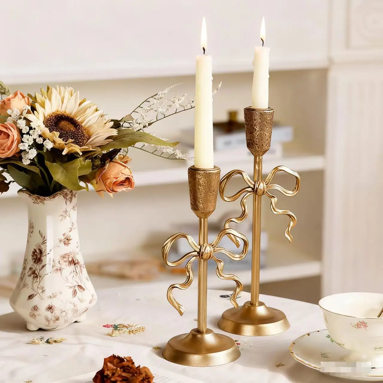 French candlestick dining table, home furnishings