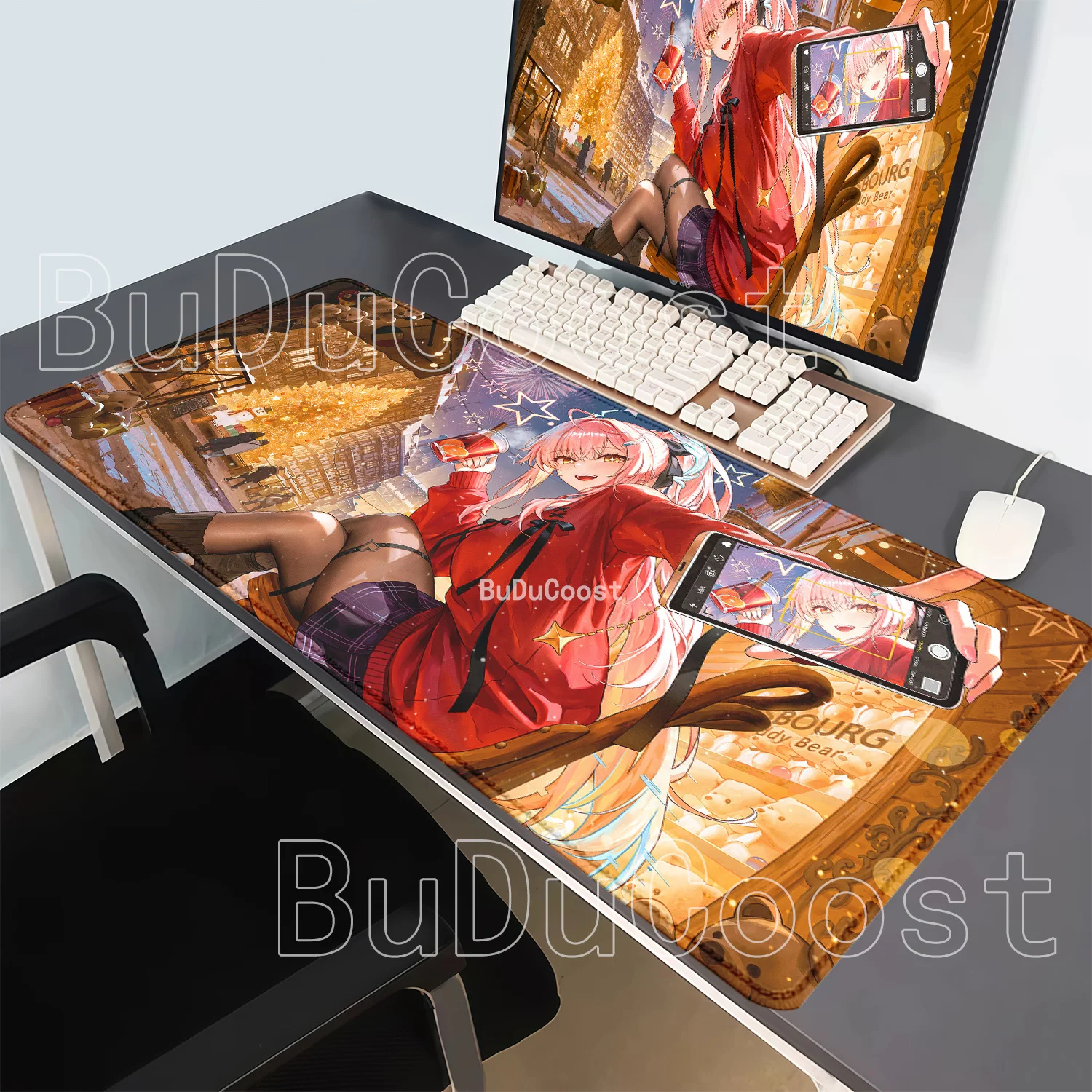 Gaming Wuthering Waves New Aemeath Mouse Pad Keyboard Large Overlock Desk Mat HD Printing Non-slip Office Accessories Mousepad