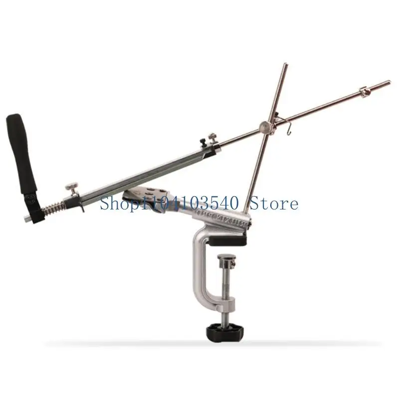 02DC RX-008 Kitchen Knife Sharpener System with 10 Whetstones 360° Rotation Flip Design Fixed Angle Stainless Steel