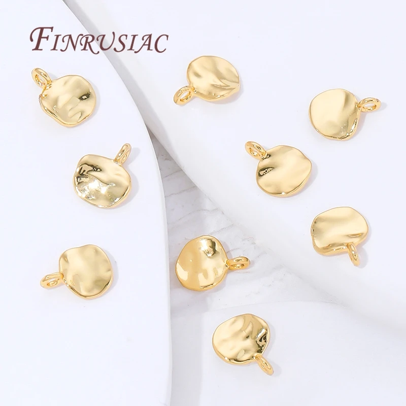 2 Größen 18 Karat vergoldete runde Charms für Schmuck, kleine Anhänger für Armbänder, Zubehör, DIY-Schmuckherstellungszubehör – Detail 20