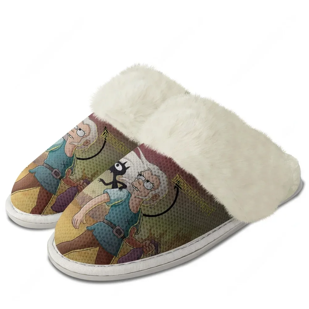 Теплые домашние тапочки Disenchantment Plush Edge для мужчин и женщин, легкие хлопковые термо-тапочки для спальни, индивидуальный дизайн