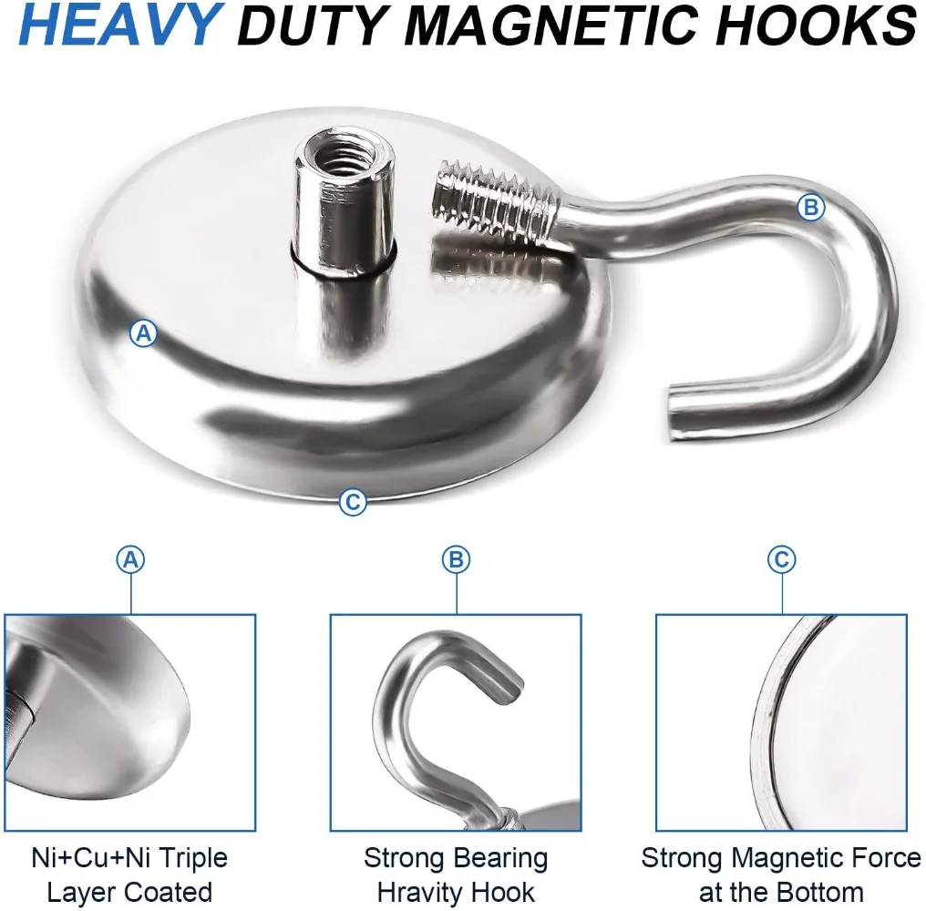 E32 Strong Magnetic Hooks Practical Load Bearing Hook Multi-Purpose Storage  Magnet Hook Magnetic Key Holder Magnetic Storage