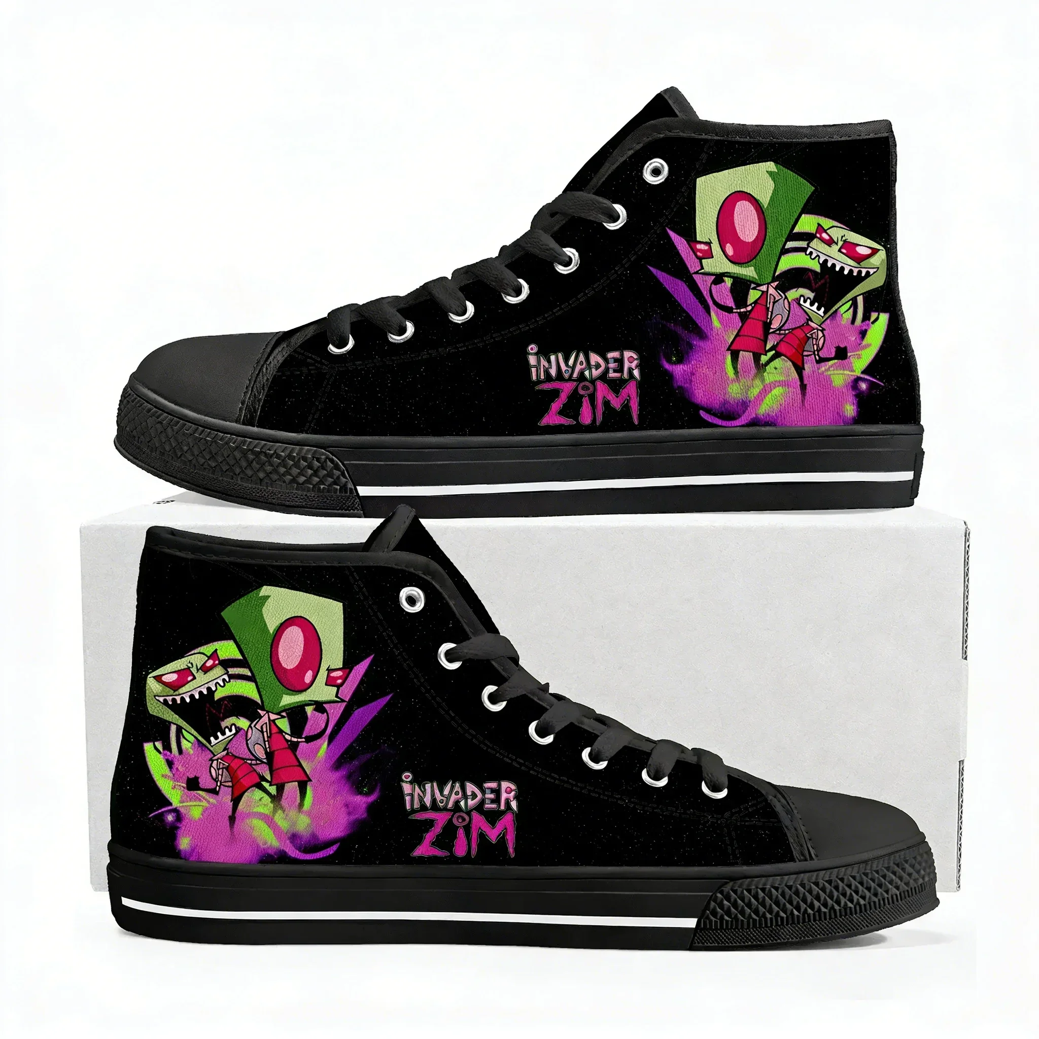 Zim High Top Sneakers Mens Womens L Lawliet High Quality Canvas Sneaker Anime Cartoon Manga Casual Custom Made Shoes