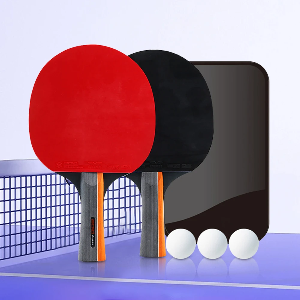 Ping Pong Paddles Ping Pong Paddles Set 2 Rackets & 3 Balls 2 Player Ping Pong Set with Storage Bag Non Slip for Tournament Play