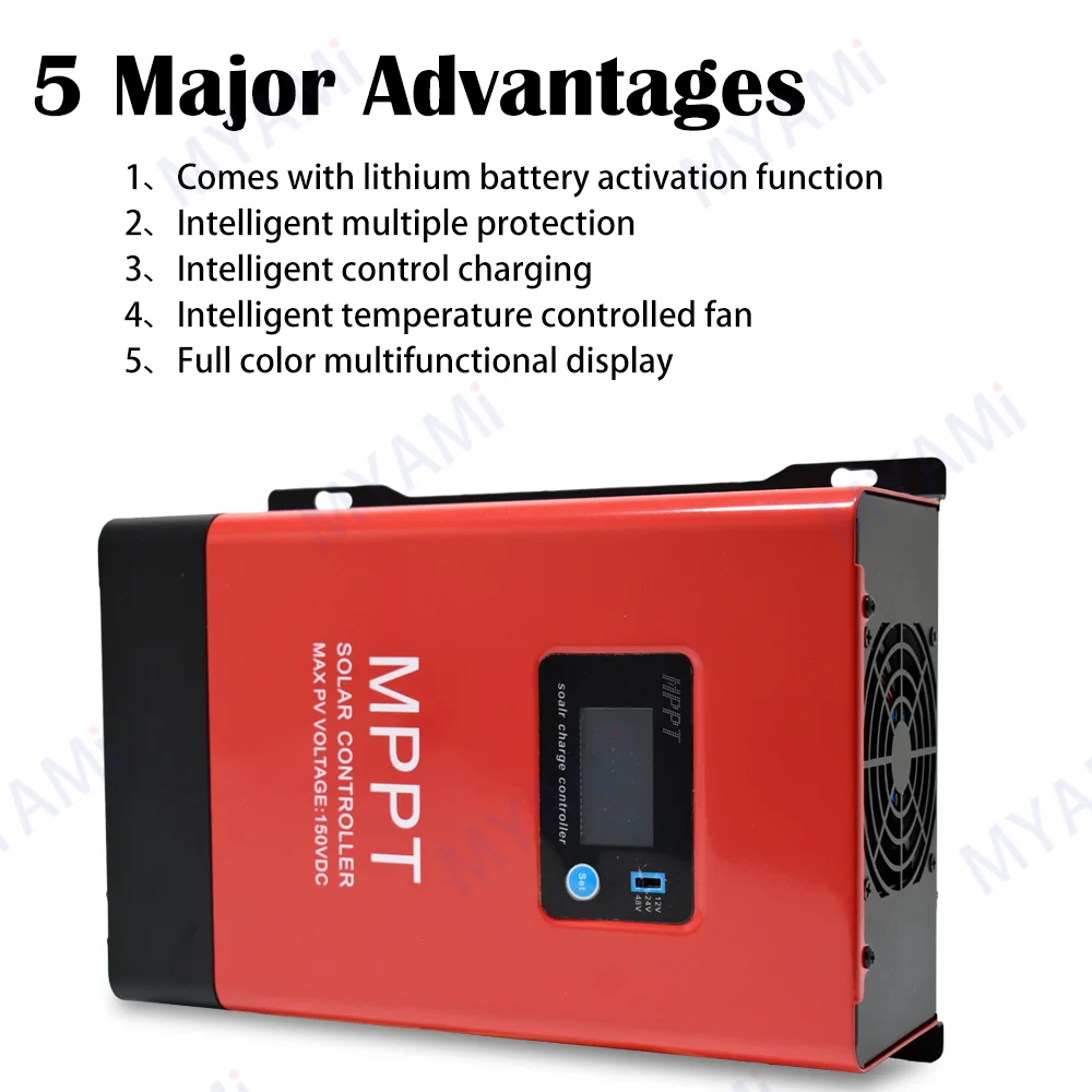 

MYAMi 100A High Input Voltage Auto 12V 24V 48V Mppt Off-grid Solar Charge Controller For Caravan Solar System