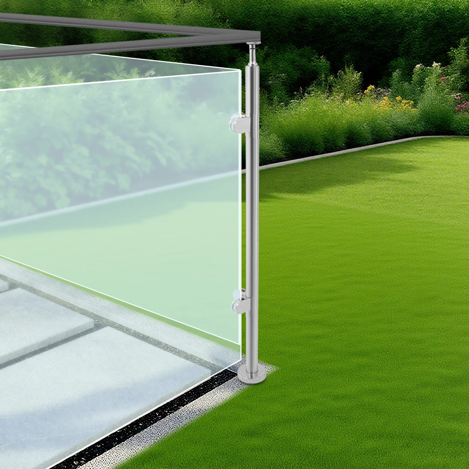 

Угловая стойка из нержавеющей стали, высота 433,31 дюйма, усиление стеклянных перил, утолщенная угловая стойка для протирания и хода