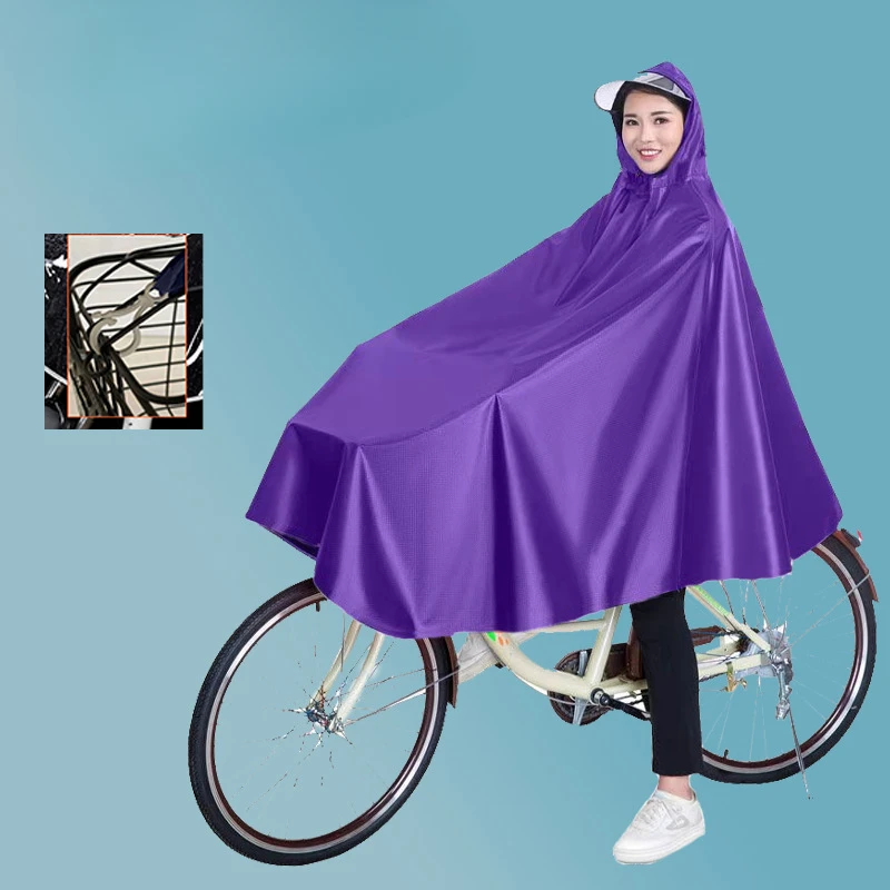 Bicycle Raincoat Single Person Poncho Electric Bike Shared Bicycle Men and Women Thickened Adult Student Riding Rainproof