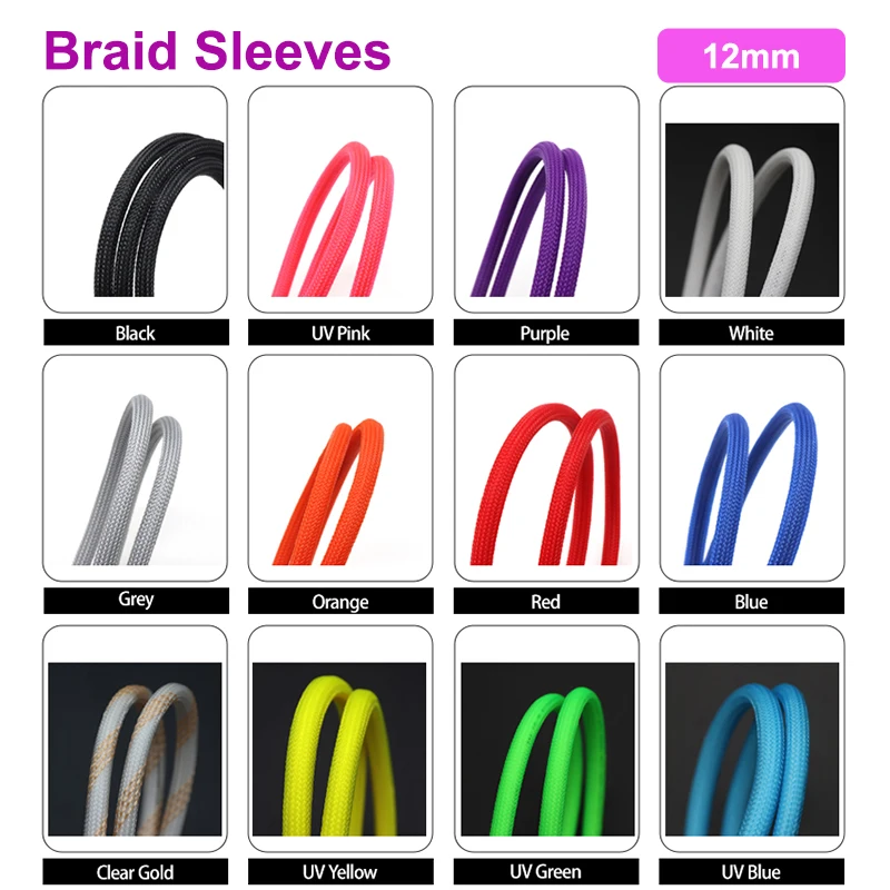 

1/2/3/5/10/20/30/50M 12mm Insulated PET Braid Sleeves Sleeving High Density Cable Sheath Wrap Cable Protector Braid For Wires