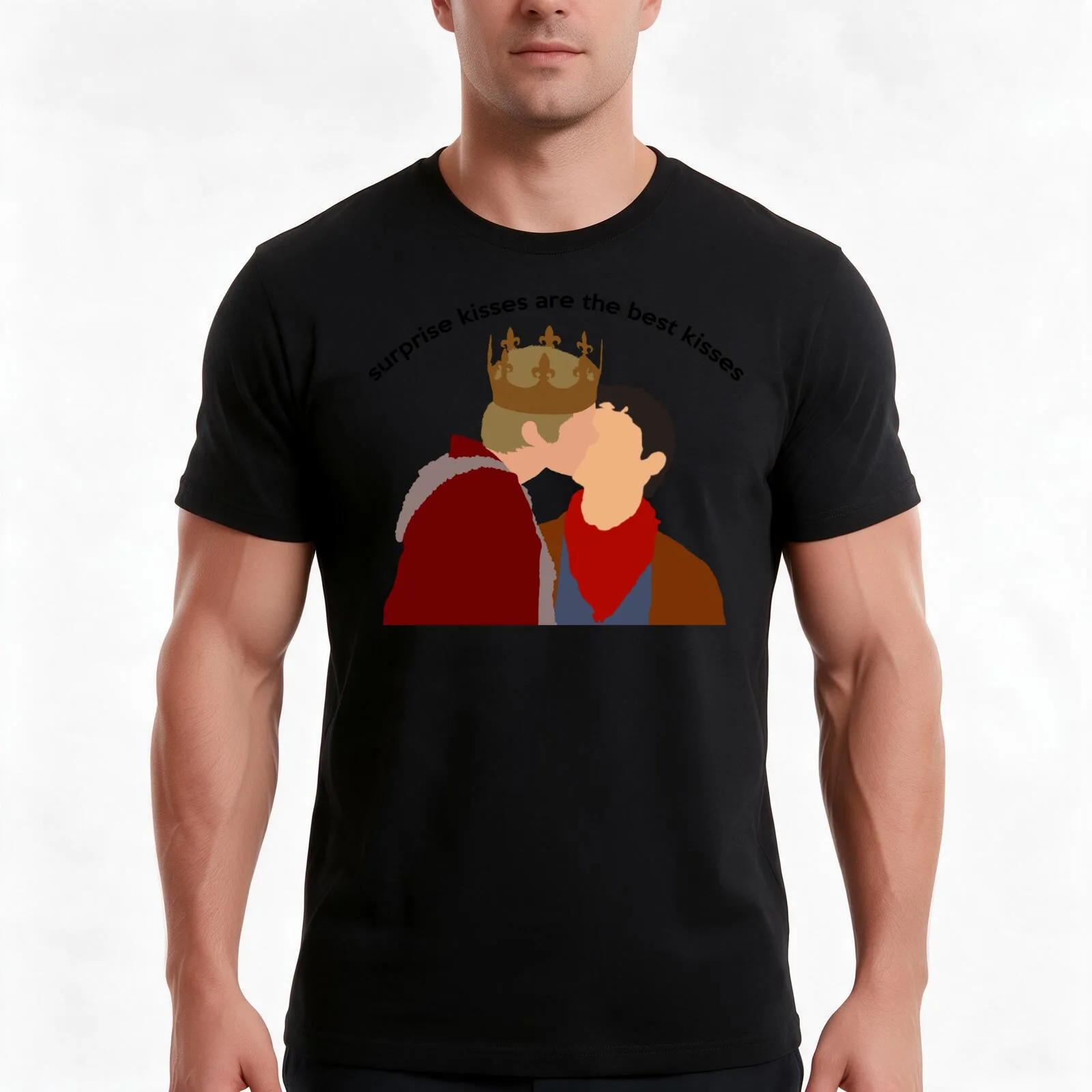 Merlin & Arthur - Surprise kisses T-Shirt Summer Casual Cotton Tee Oversized Streetwear Tops Vintage Graphic Print