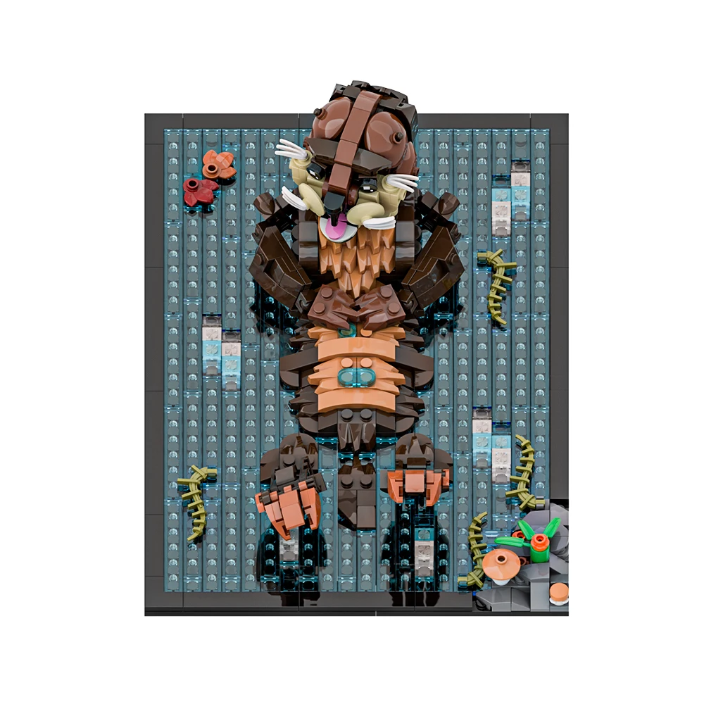 Gobricks MOC 創造性カワウソ Lutras Lutras 哺乳類ビルディングブロックモデル猫動物レンガ組み立ておもちゃ子供のためのギフト