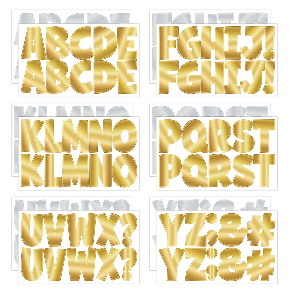 

6 листов/упаковка, 2,5 дюйма, блестящие золотые и серебряные наклейки с буквами алфавита, виниловые самоклеящиеся стикеры для досок объявлений, плакатов, почтовых отправлений