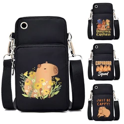 Nylonowa damska mała torba na ramię Cartoon Capybara torba na telefon komórkowy modna torebka portmonetka unisex Mini Capybara torba Crossbody