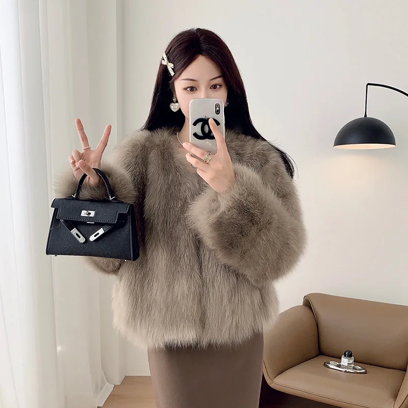 Imitation Fox Fur Grass Coat for Women, Versatile, Comfortable and Warm 2024 Fur Coat for Winter