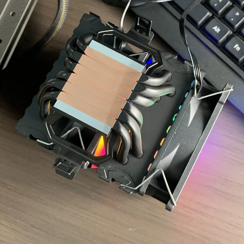 Chłodzenie powietrzne CPU 6 Heatpipes Czarny RGB Radiator PC Do Intel LGA 1150 1151 1156 1366 1200 1700 2011 AM3 AM4 AM5 Wentylator