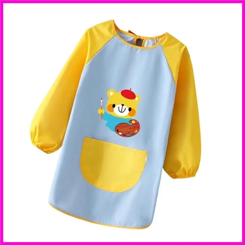 57BE Toddler Bib Cover Painting Apron Coat for Kids Height 100-124cm Water Resistant