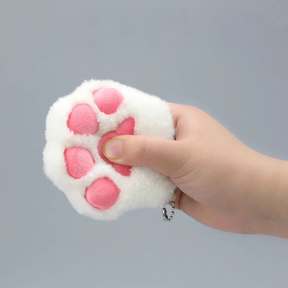 New Cute Doll Pendant Cat Paw Cat Paw Pinch Music Squeeze Toys Car Key Ring Hanging Ornament Bag Accessories Gift