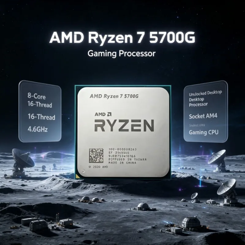 Ryzen 7 5700G AMD CPU 100-000000263 7nm 4.6GHz 8-Core 16-Thread 16MB L3 Socket AM4 Processor