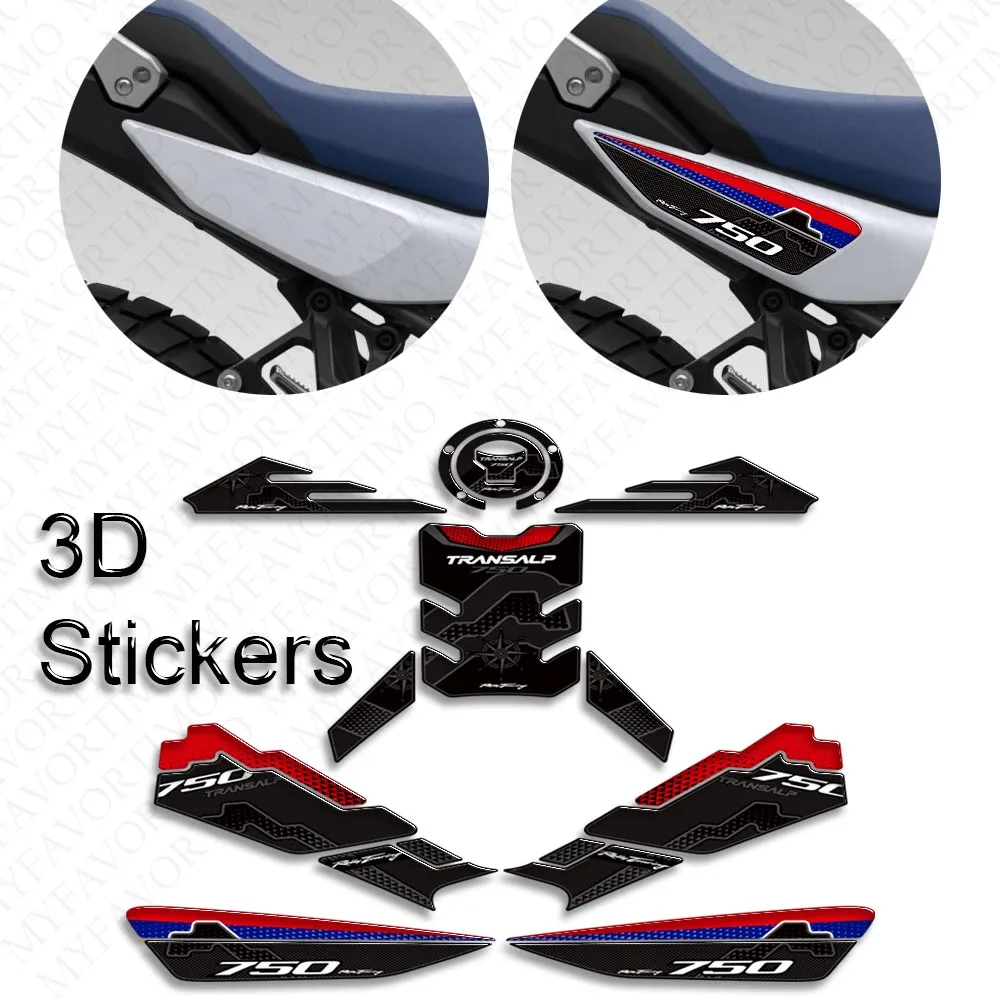 

Motorcycle Tank Knee Pad Grips Stickers Decals Protector Gas Fuel Oil Kit For Honda XL750 XL 750 2023 Transalp