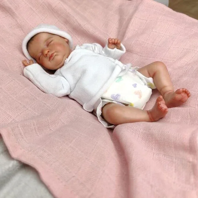 10'' Miniature Preemie Baby Wee Mouse Soft Silicone Vinyl Real Touch  3D Skin Lifelike Baby Collectible Doll view 4