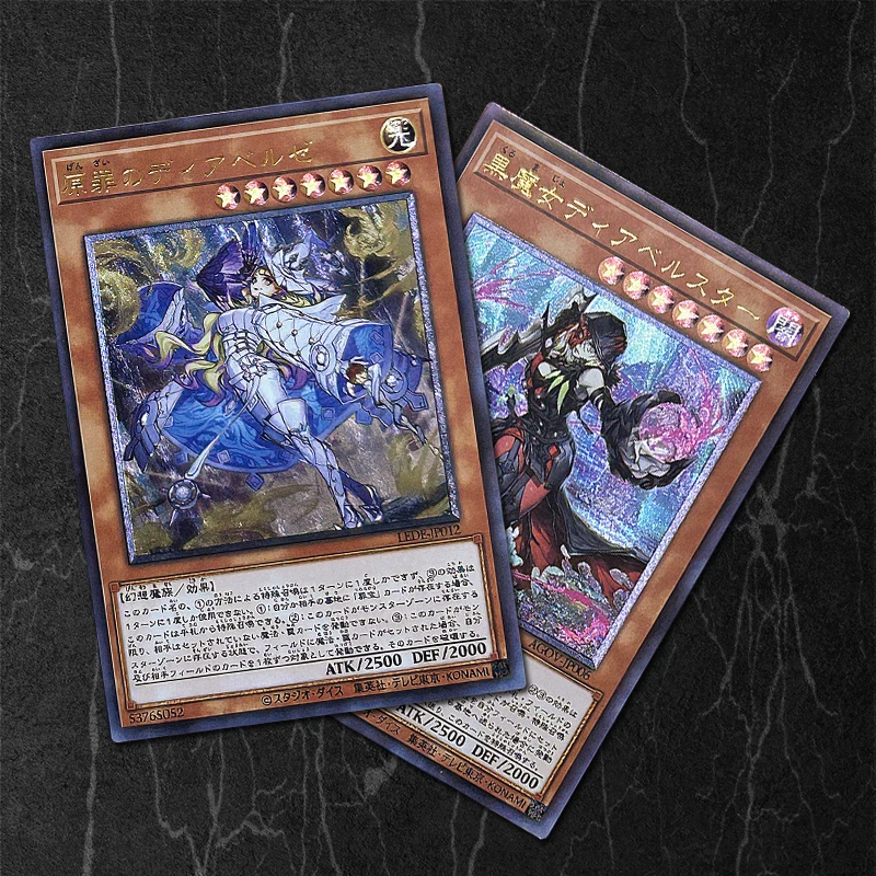 Yu-Gi-Oh kaart DIY Blue-Eyes White Dragon Dark Magician Girl Diabellstar Speelgoed Anime Hobby collectie Flash Textuur Kaarten