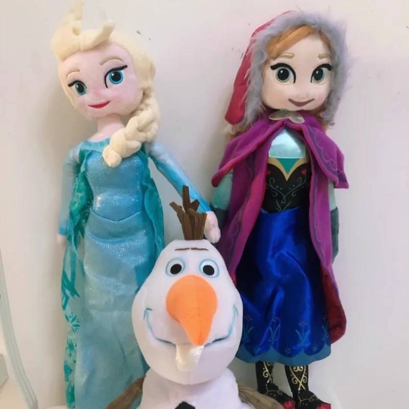 

50cm Frozen Princess Anna Elsa Olaf Stuffed Plush Toy Room Ornament Movie Peripherals Pillow Cartoon Anime Doll Birthday Gift