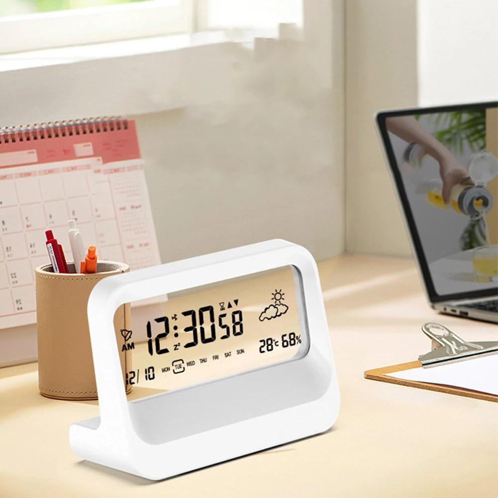Clock With Alarms Bedside Clock Alarm Clock With Snooze Feature Smart Remote Control 13*5*9cm Customizable Alarms