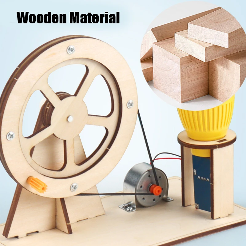 Wooden Hand Generator Kids Science Toy, Funny STEM Technology Gadget, Kit Física, Brinquedos educativos para crianças, Brinquedo de aprendizagem