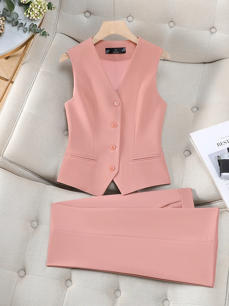 

Women Vest and Pant Suit Office Ladies Formal Business Work Wear Two Piece Set